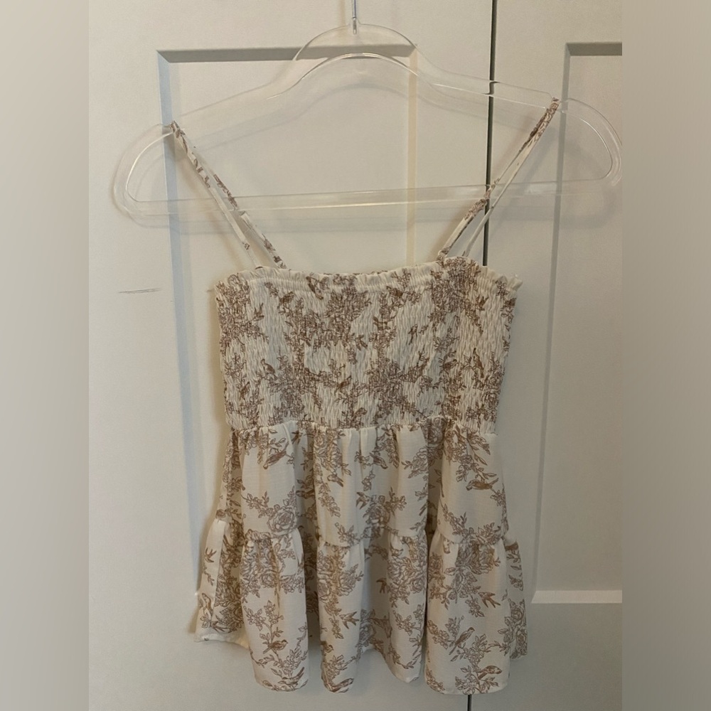 Paper crane flowly floral top
